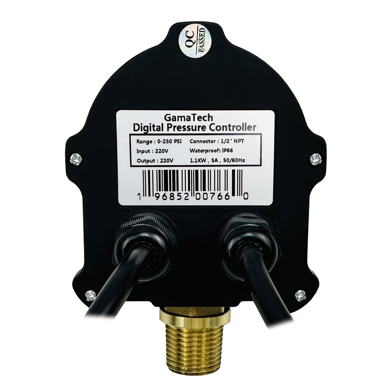 GamaTech Pressure Switch for Water Pump and Air Pump, Digital Adjustable Pressure Controller, 220V, 0-230 Psi,1/2" Male Npt