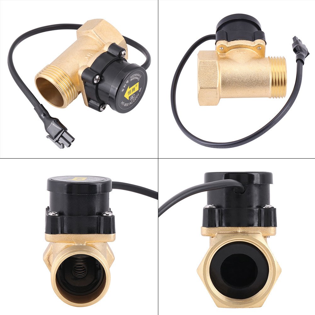 HT-800 G1 Thread 220V Magnetic Wate Flow Sensor Switch Pipe Boosting Pump Laser Machine Automatic Electronic Switch Control for Shower Low Water Pressure Solar Heater Water Circulation