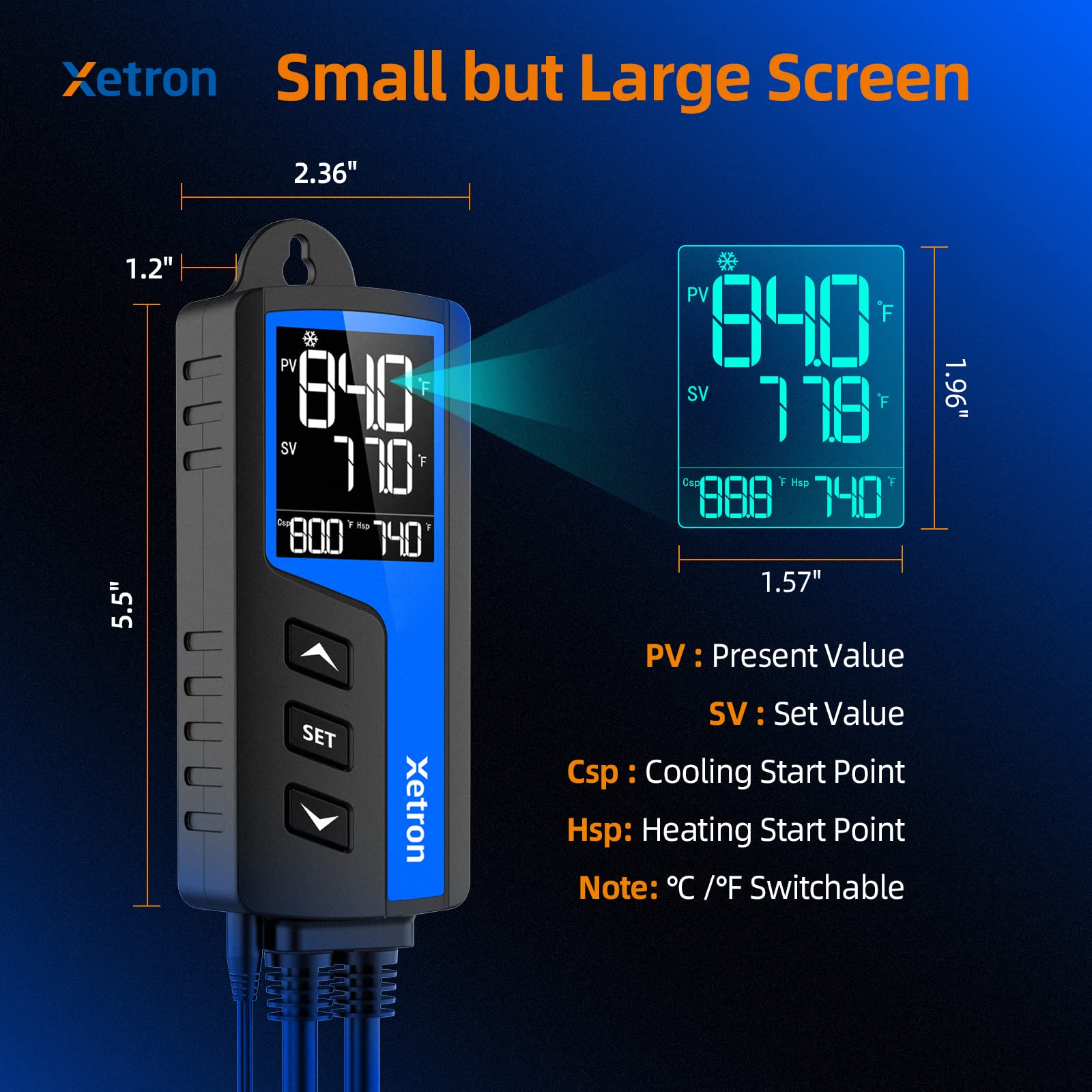 Xetron Temperature Controller Digital with Cooling Heating Pre-Wired Outlet On-Off Thermostat Controller for Freezer Fan Aquarium Reptile Homebrew 110V 10A -40~230°F, STC1000Pro NotWIFI