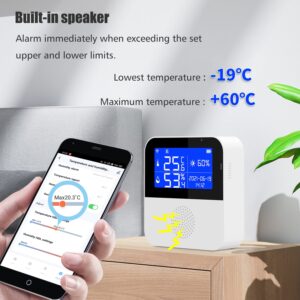 5-in-1 Wi-Fi Smart Temperature and Humidity Meter, 2.9-inch Screen, High-Precision Sensor, APP Control, Brightness Display, Smart Backlight, Temperature Unit Switching, USB Charging