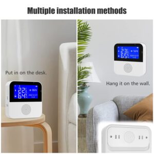 5-in-1 Wi-Fi Smart Temperature and Humidity Meter, 2.9-inch Screen, High-Precision Sensor, APP Control, Brightness Display, Smart Backlight, Temperature Unit Switching, USB Charging