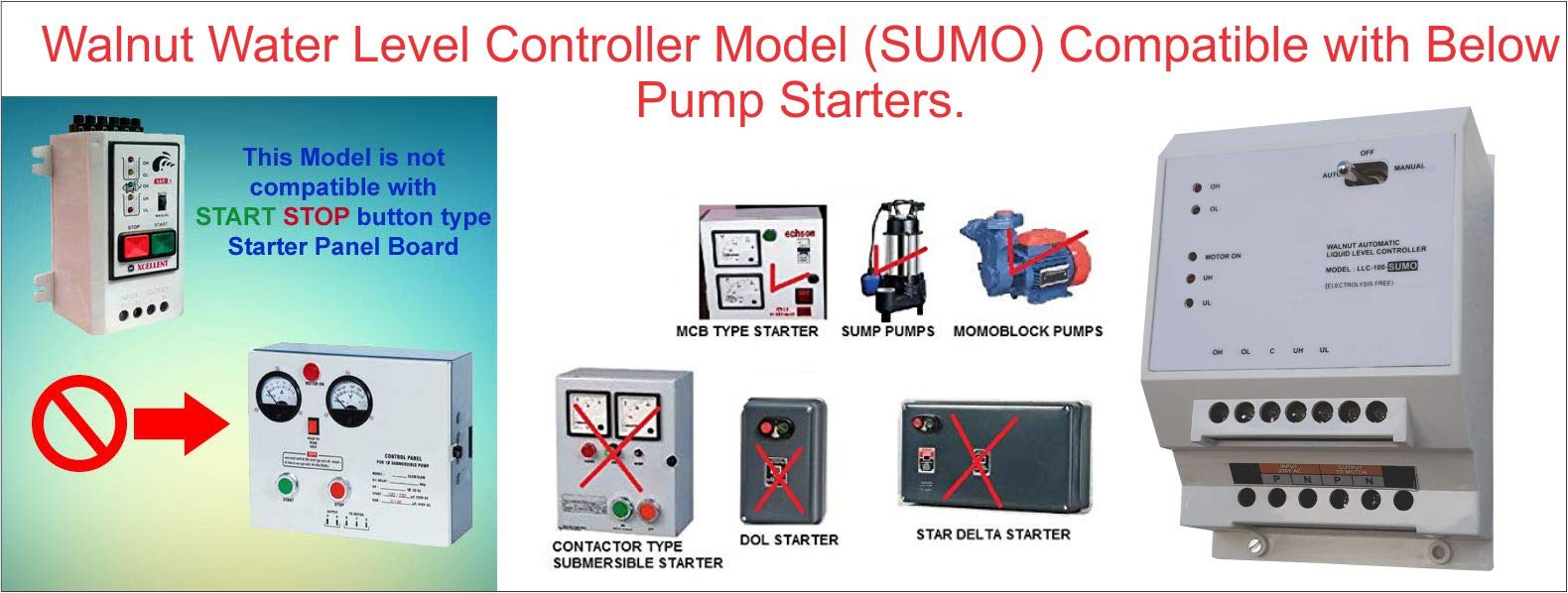 Automatic Water Level Controller, Water Level Sensor (for Mono Block Pump Sets/Operated by Switch/Mcb)