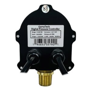 GamaTech 110V/220V Pressure Switch for Water Pump and Air Pump, Digital Adjustable Pressure Controller, 0-230 Psi, 1/2" Male Npt