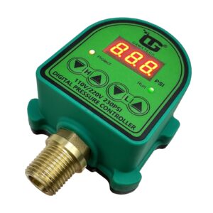 GamaTech 110V/220V Pressure Switch for Water Pump and Air Pump, Digital Adjustable Pressure Controller, 0-230 Psi, 1/2" Male Npt