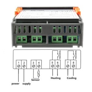 Dorhea STC-1000 Digital Temperature Controller AC 10A 110V-220V Digital LED Temperature Controller Heating Cooling Centigrade Thermostat 2 Relays Output with NTC Sensor Probe(110V/220V)