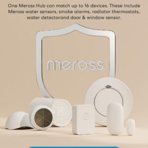 meross Smart WiFi Door & Window Sensor Kit, Support Apple HomeKit, Alexa, Google, SmartThings for Burglar Alert, 328ft Range, Home Automation, Security & Kid Safety, 2.4GHz WiFi, Meross Hub Included