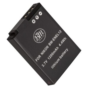 BM EN-EL12 Battery for Nikon Coolpix A1000, B600, W300, A900, AW100, AW110, AW120, AW130, S6300, S8100, S8200, S9050, S9200, S9300, S9400, S9500, S9700, S9900, P310, P330, P340, KeyMission 170, 360