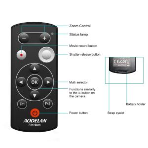 Camera Remote Wireless Shutter Release for Nikon COOLPIX B600, A1000, P1000, Z50, Replace Nikon ML-L7