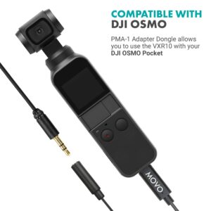 Movo VXR10 Universal Video Microphone Bundle with Dongle Adapter - Compatible with DJI OSMO Pocket 1 and 2 - DJI OSMO Mic for Vlogging, Journalism, YouTube Video Recording, and More