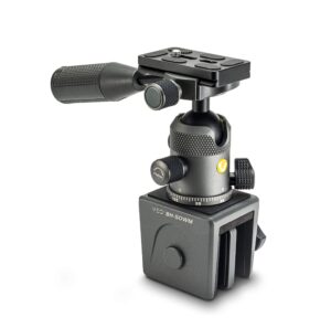 vanguard veo2bh-50wm metal window mount with ball head with removeable pan handle and arca compatible quick release plate,dark grey