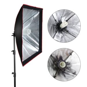 LimoStudio 20 x 28 inch Soft Box Reflector, Lighting Diffuser with 85W Photographic Lighting Bulb and Light Stand Tripod, Honeycomb Grid and White Cover Diffuser, Photo Video Studio, AGG2608