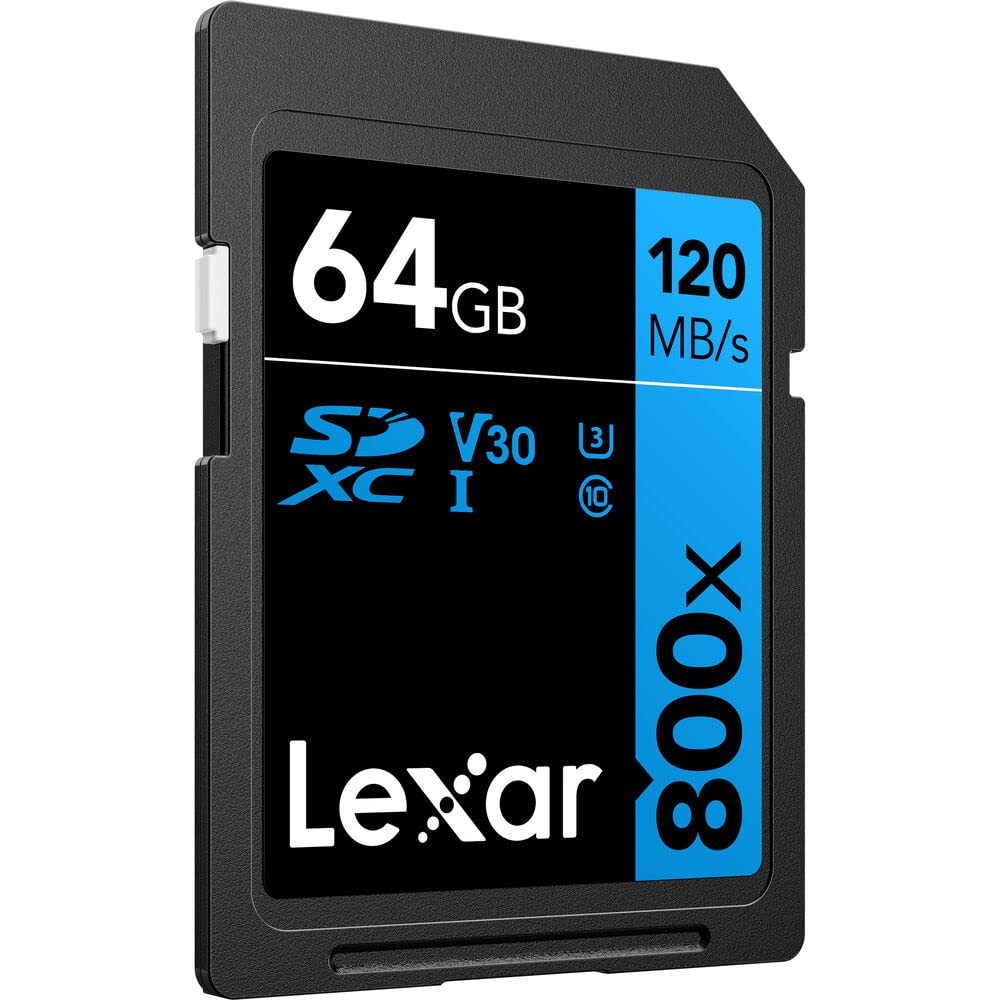 Lexar 64GB High-Performance 800x UHS-I SDXC Memory Card BLUE Series - (3-Pack)