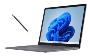 microsoft surface laptop 4, 13.5'' 2256 x 1504 touchscreen, intel core i7-1185g7, intel iris xe graphics, 16gb ram, 2tb ssd, windows 11 pro, platinum alcantara, backlit, with mtc stylus pen