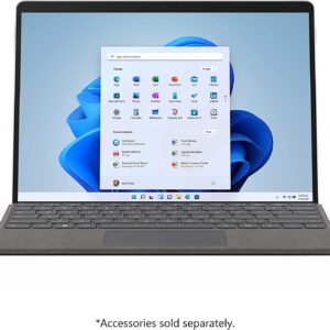 Microsoft Surface Pro 8 Tablet, Intel Evo i7-1185G7, 16GB RAM, 256GB SSD, Intel UHD Graphics, 13" Touchscreen Display, Windows 11 Pro Laptop Computer, Platinum, EC8-00001 (Renewed)