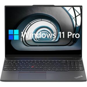 lenovo thinkpad e16 business laptop, 16" wuxga display, amd ryzen 5 7530u (beat i7-1165g7), 16gb ram, 512gb pcie ssd, webcam, hdmi, rj-45, fingerprint reader, wi-fi 6, windows 11 pro, black