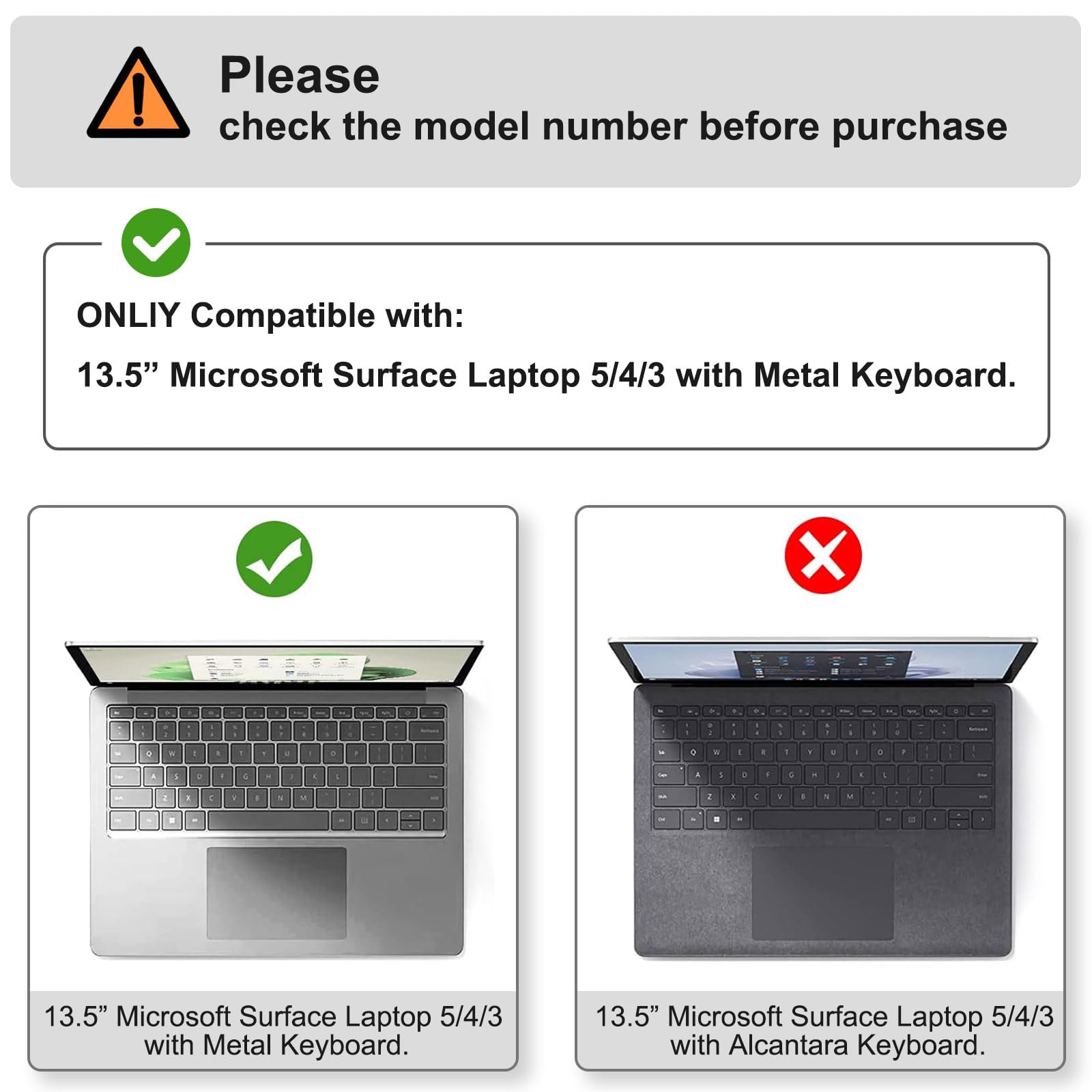 mpmpssss Case for 13.5 Inch Microsoft Surface Laptop 5/4/3 with Metal Keyboard, Model 1951/1868 - Protective Slim Snap On Hard Shell Cover, Baby Blue