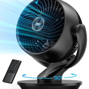 Dreo Fan for Whole Room, 70ft Powerful Airflow, 13 Inch Quiet Oscillating Table Fans with Remote, Air Circulator Fan for Bedroom, 120° Adjustable Tilt, 4 Speeds, 8H Timer, Home,Office