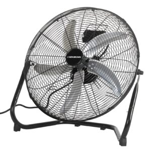 KEN BROWN 20 Inch High Velocity Floor Fan, 3-speed, 5 Blades, 360 Degree Tilting, Heavy Duty Metal Floor Fan for Garage, Shop, Gym