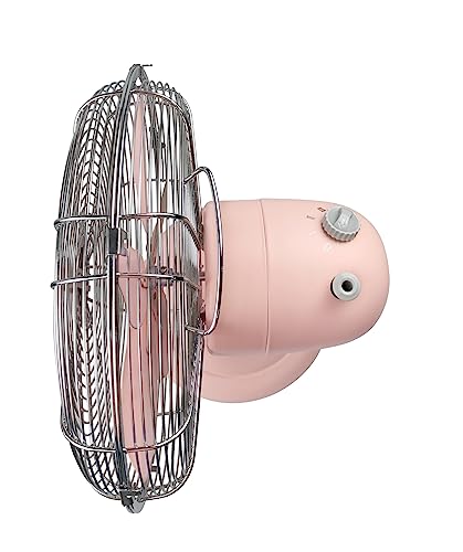 Good Housekeeping All-Metal 12" Retro Table Fan, Pink