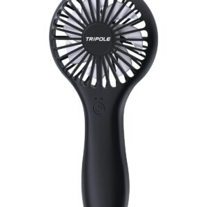 TriPole Mini Handheld Fan 5000mAh Battery Operated Small Fan 2 Speeds Powerful Personal Portable Fan Cute Design USB Rechargeable Electric Fan for Eyelash Makeup Kids Women Men Outdoor Travel, Black