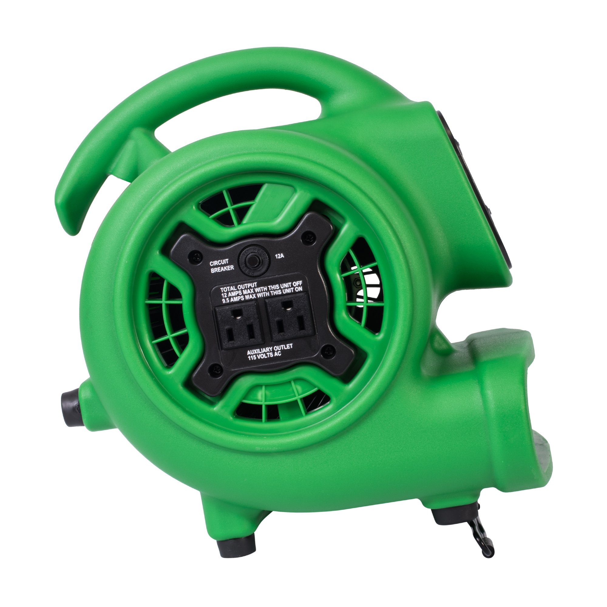 XPOWER P-230AT Mini Mighty 1/4 HP 925 CFM Centrifugal Air Mover, Carpet Dryer, Floor Fan, Blower, Stackable, Daisy Chain, for Water Damage Restoration, Janitorial, Plumbing, Home Use, Green