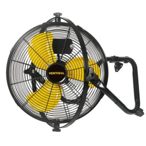 ventisol 14 inch high velocity orbital floor fan or wall mounted fan with 720° adjustable tilting, 1,560 cfm, 3-speed oscillating fan for commercial, residential gym, garage, workshop,home use