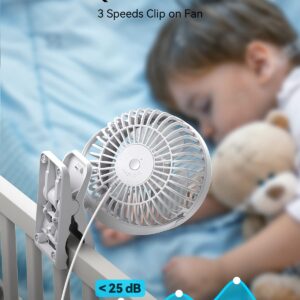 GEHEN 6 INCHES Personal Fan, Bedroom Clip on Fan Ultra Quiet Small Table Fan, Office Desk fan, 3 Speeds Cooling Clip on Fan with Strong Airflow, College Dorm Mini Fan