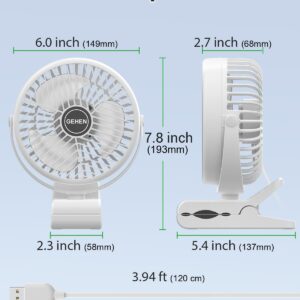 GEHEN 6 INCHES Personal Fan, Bedroom Clip on Fan Ultra Quiet Small Table Fan, Office Desk fan, 3 Speeds Cooling Clip on Fan with Strong Airflow, College Dorm Mini Fan