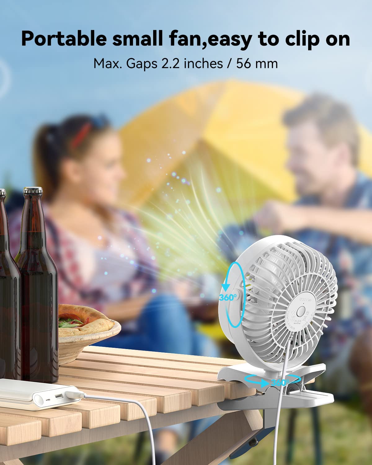 GEHEN 6 INCHES Personal Fan, Bedroom Clip on Fan Ultra Quiet Small Table Fan, Office Desk fan, 3 Speeds Cooling Clip on Fan with Strong Airflow, College Dorm Mini Fan