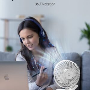 GEHEN 6 INCHES Personal Fan, Bedroom Clip on Fan Ultra Quiet Small Table Fan, Office Desk fan, 3 Speeds Cooling Clip on Fan with Strong Airflow, College Dorm Mini Fan