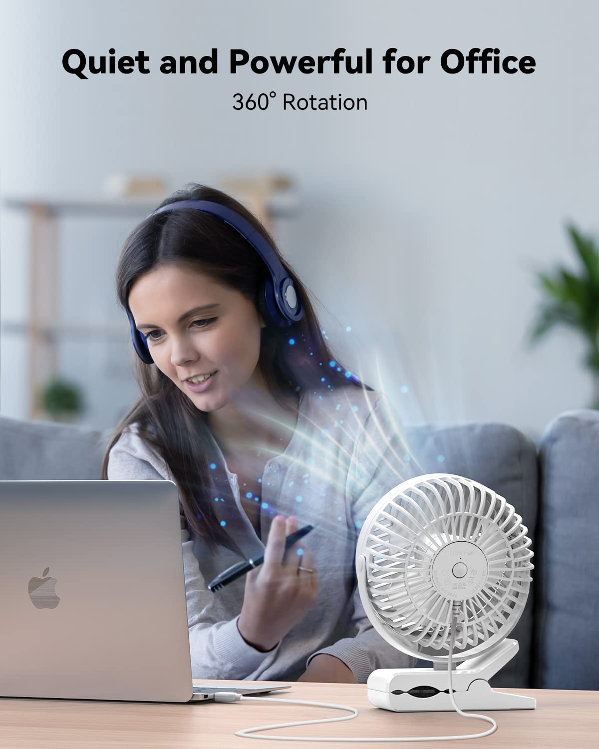 GEHEN 6 INCHES Personal Fan, Bedroom Clip on Fan Ultra Quiet Small Table Fan, Office Desk fan, 3 Speeds Cooling Clip on Fan with Strong Airflow, College Dorm Mini Fan