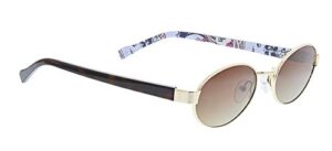 vera bradley women's rayna polarized oval sunglasses, hummingbird park, 52 mm