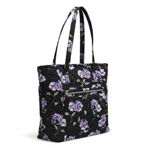 Vera Bradley Women's Performance Twill Vera Tote Bag, Floating Plum Pansies, One Size