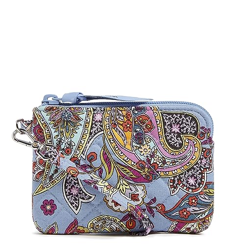 Vera Bradley Women's Cotton Clip & Zip Mini Pouch Wallet, Provence Paisley, One Size