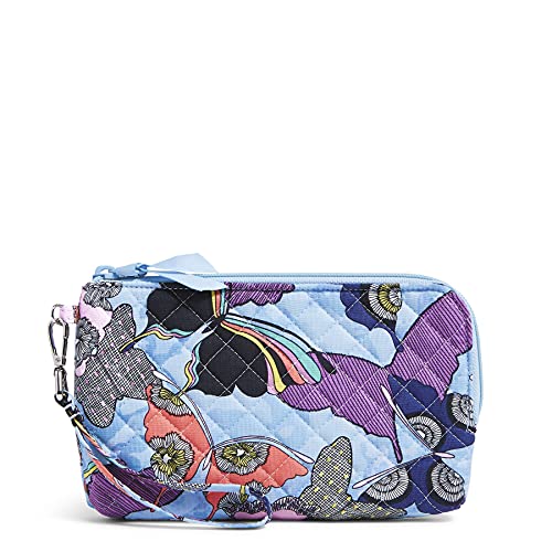 Vera Bradley Women's Cotton Wristlet With RFID Protection, Butterfly By - Recycled Cotton, One Size