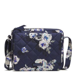 vera bradley peformance twill medium hipster crossbody purse, blooms and branches navy