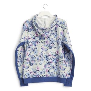 Vera Bradley Women's Active French Terry Color-blocked Full-zip Hoodie With Pockets (Extended Size Range), Fresh-Cut Bouquet, Medium