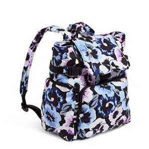 Vera Bradley Women's Cotton Utility Backpack, Plum Pansies - Recycled Cotton, One Size