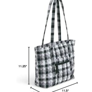 Vera Bradley Women's Cotton Small Vera Tote Bag, Kingbird Plaid, One Size