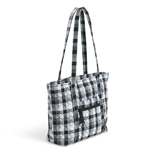 Vera Bradley Women's Cotton Small Vera Tote Bag, Kingbird Plaid, One Size