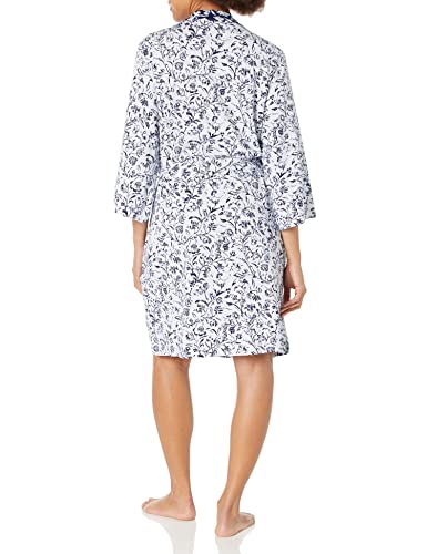 Vera Bradley Women's Cozy Knit Robe (Extended Size Range), Perennials Misty Surf, Small - Medium