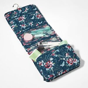 Vera Bradley Women's Cotton Hanging Travel Organizer, Perennials Gray - Recycled Cotton, One Size