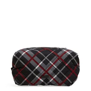 vera bradley women's performance twill large cosmetic makeup organizer bag, paris plaid, one size