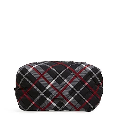 Vera Bradley Women's Performance Twill Large Cosmetic Makeup Organizer Bag, Paris Plaid, One Size