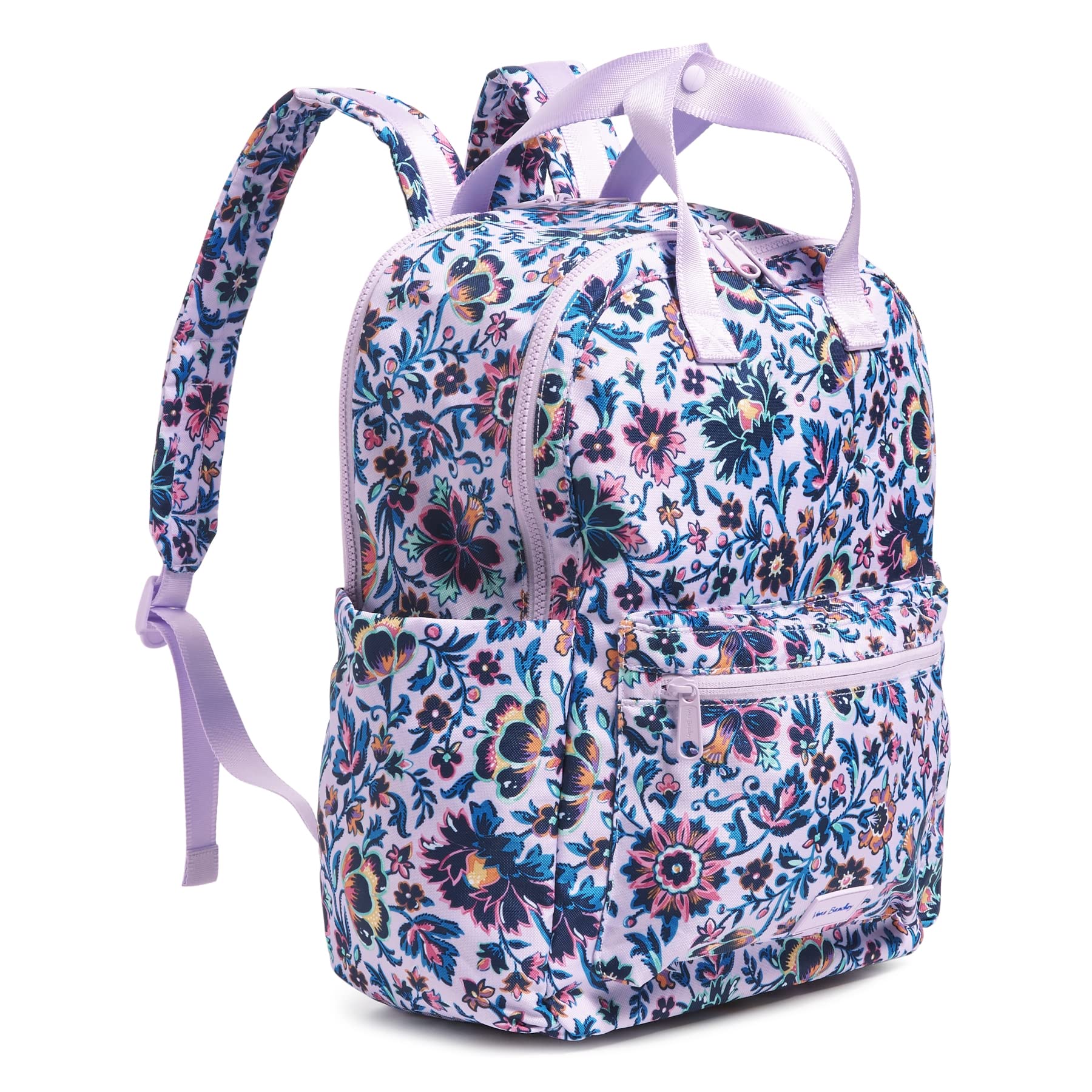 Vera Bradley Women's Recycled Lighten Up Reactive Campus Totepack Backpack, Cloud Vine Multi, One Size