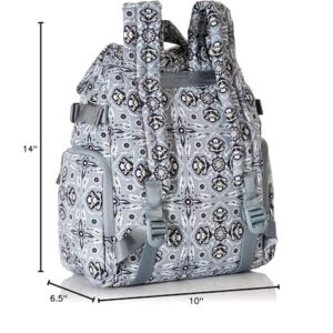 Vera Bradley Women's Cotton Utility Backpack, Plaza Tile - Recycled Cotton, One Size