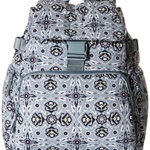 Vera Bradley Women's Cotton Utility Backpack, Plaza Tile - Recycled Cotton, One Size