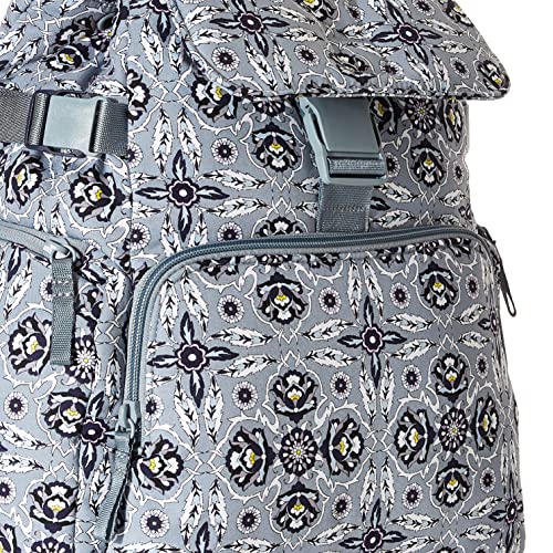 Vera Bradley Women's Cotton Utility Backpack, Plaza Tile - Recycled Cotton, One Size