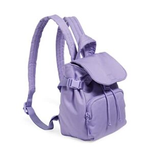 Vera Bradley Women's Cotton Utility Mini Backpack Purse, Lavender Petal - Recycled Cotton, One Size