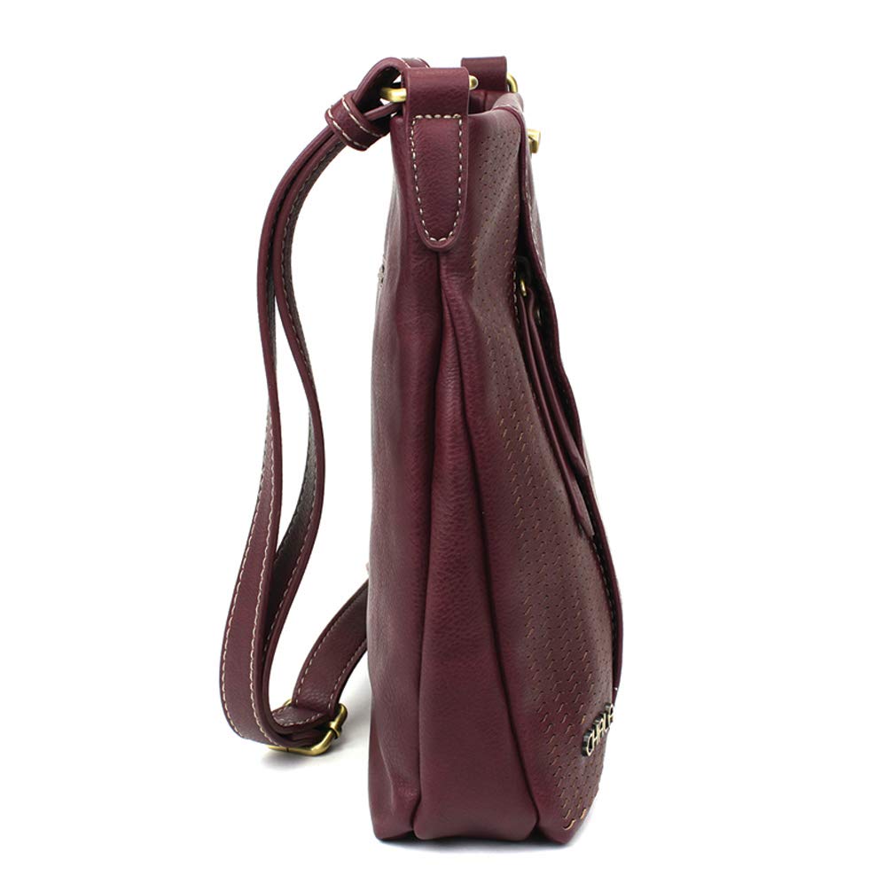 CHALA Laser Cut Crossbody Faux Leather - Metal Dragonfly - Plum